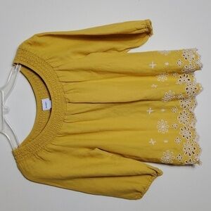 Old Navy Girls 3/4 Sleeves With Embroidered hem top SizeL(10-12)